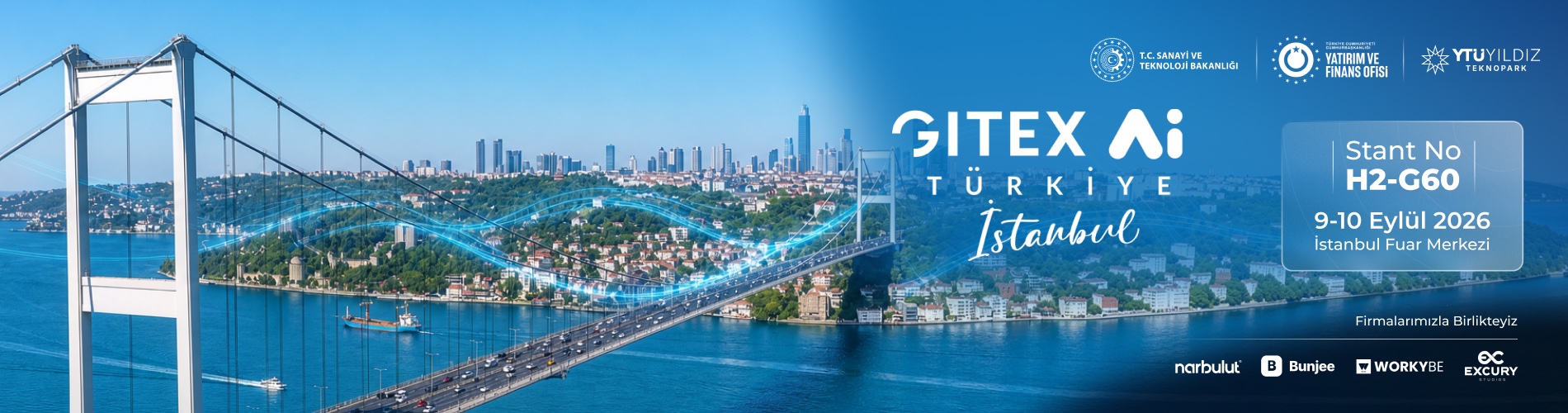 GITEX Ai Türkiye 2026 — YTÜ Yıldız Teknopark, Stant No H2-G60, 9-10 Eylül 2026, İstanbul Fuar Merkezi