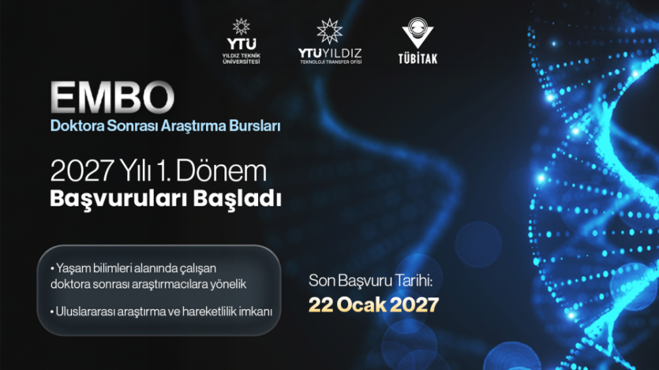 EMBO Doktora Sonrası Araştırma Bursları 2027 yılı 1. dönem başvuruları başladı